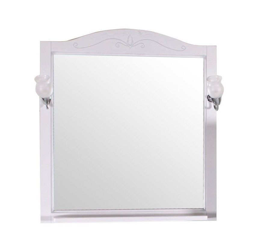 Зеркало ASB-Woodline Салерно 105 белое патина серебро