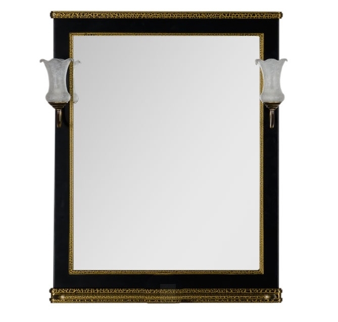 Зеркало Aquanet Валенса 70 черный краколет/золото