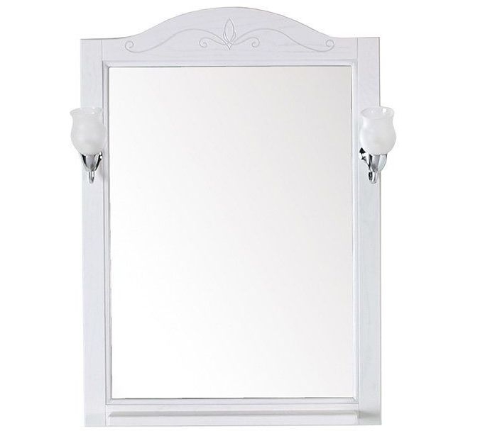 Зеркало ASB-Woodline Салерно 65 белое патина серебро