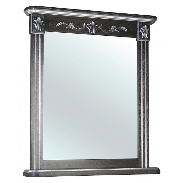Зеркало Bellezza Виктория 100 черное патина серебро