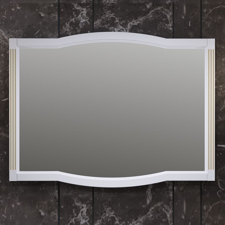 Зеркало Opadiris Лаура 120 белое с бежевой патиной