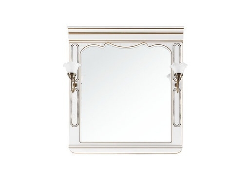 Зеркало Vod-ok Elite Мариэль 105 белое патина золото